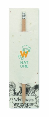 Logo trade promotional giveaway photo of: Natural pencil in seeded pouch