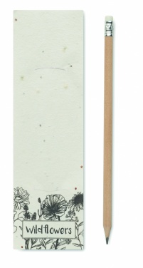 Logo trade advertising product photo of: Natural pencil in seeded pouch