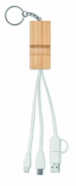 Logo trade promotional items image of: Bamboo key ring and stand Salo