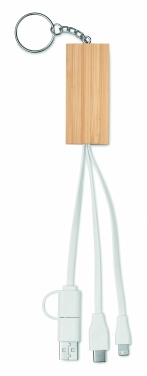 Logo trade promotional giveaway photo of: Bamboo key ring and stand Salo