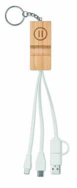 Logo trade promotional products image of: Bamboo key ring and stand Salo