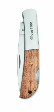 Logo trade advertising products picture of: Foldable knife in acacia wood