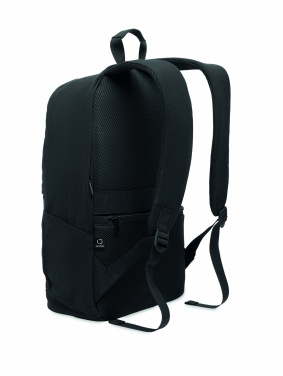 Logo trade promotional merchandise picture of: A 15-inch laptop backpack made of recycled pre-consumer cotton and recycled polyester with customizable printing.
