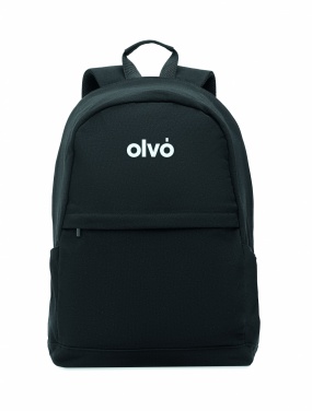 Logotrade corporate gift picture of: A 15-inch laptop backpack made of recycled pre-consumer cotton and recycled polyester with customizable printing.