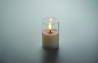 Logo trade promotional giveaways image of: LED wax candle in glass holder