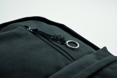 Logo trade promotional products image of: A 15-inch laptop backpack made of recycled pre-consumer cotton with customizable printing