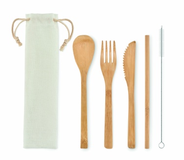 Logo trade promotional giveaway photo of: Bamboo cutlery with straw