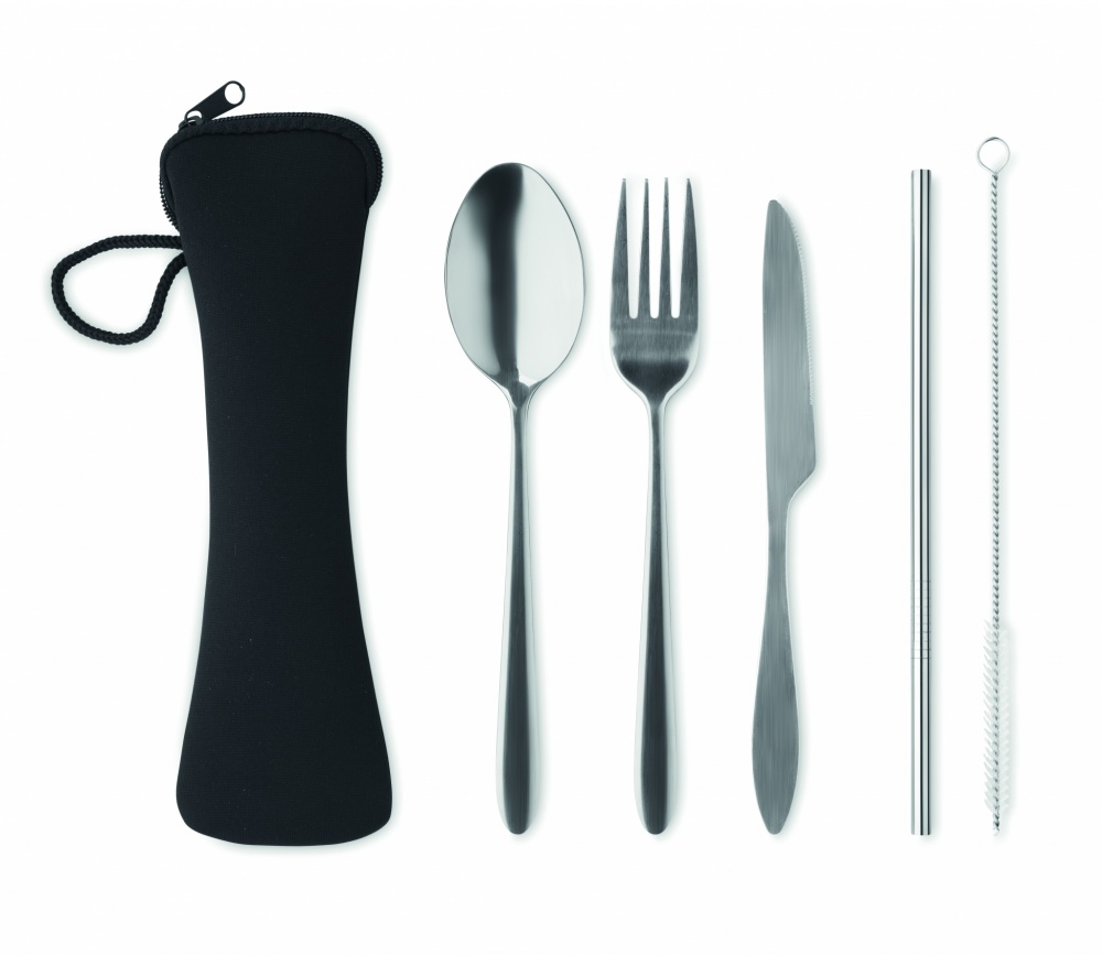 Logo trade promotional giveaways picture of: Cutlery set stainless steel