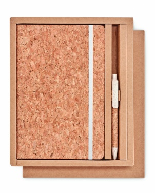 Logo trade promotional merchandise picture of: A5 cork notebook with pen
