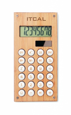 Logo trade promotional merchandise image of: 8 digit bamboo calculator