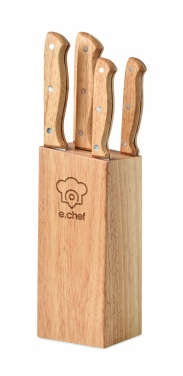 Logo trade promotional products picture of: 5 piece knife set in base