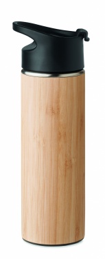 Logo trade promotional products image of: Double wall bamboo flask 450ml