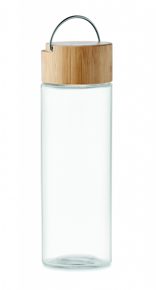 Logotrade promotional gift picture of: Glass bottle 500ml bamboo lid