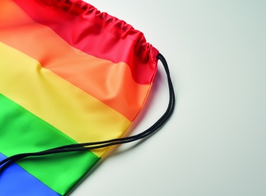 Logo trade business gift photo of: Rainbow RPET drawstring bag