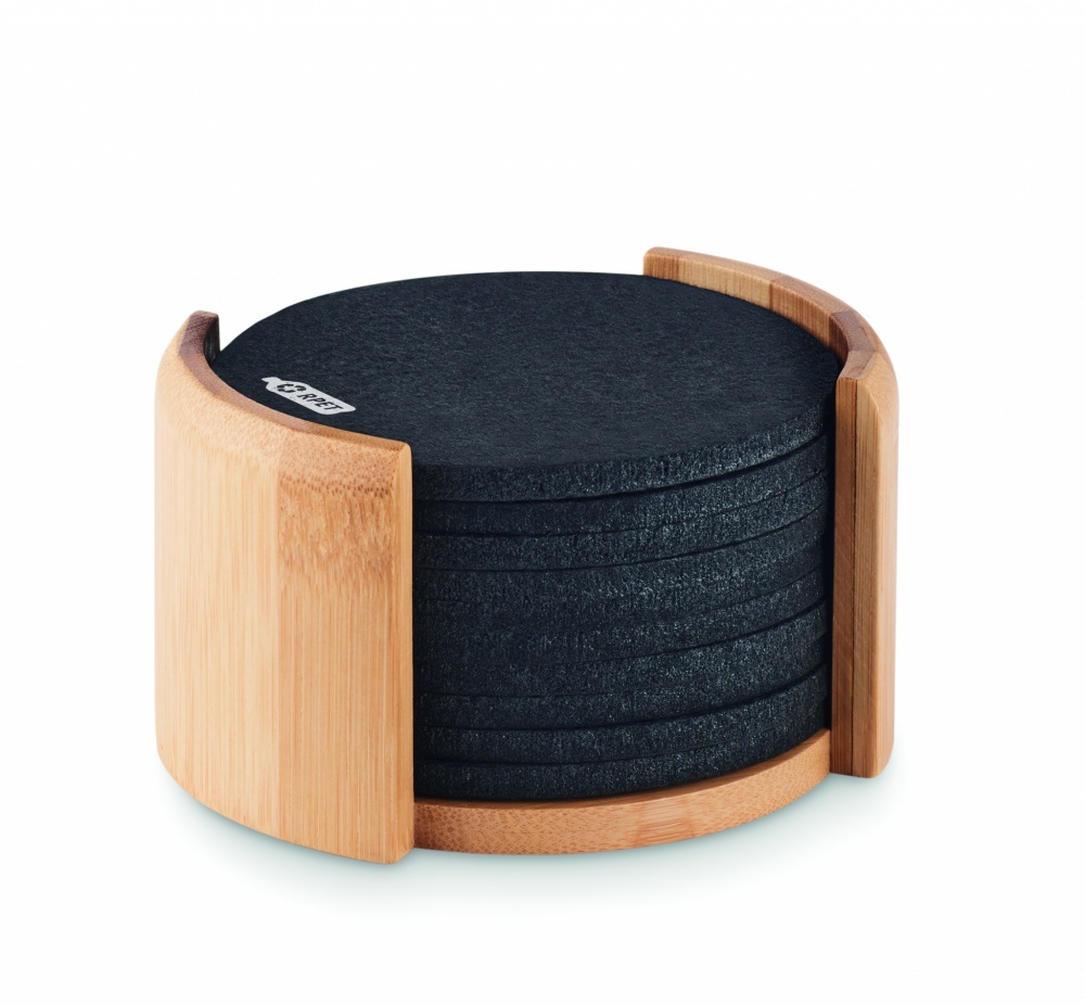 Logotrade corporate gifts photo of: RPET coasters in bamboo holder