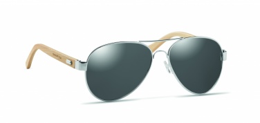 Logo trade business gifts image of: Bamboo sunglasses in pouch TARTU