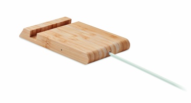 Logo trade advertising products picture of: Bamboo wireless charger  10W ODOS