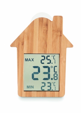 Logotrade promotional gift image of: Bamboo weather station HISA