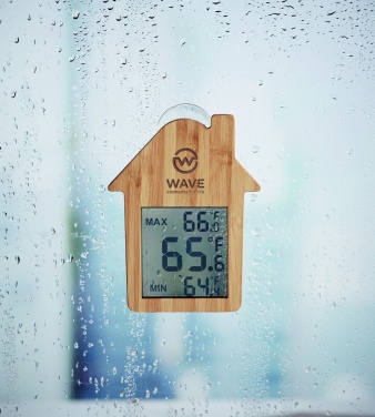 Logo trade promotional products image of: Bamboo weather station HISA