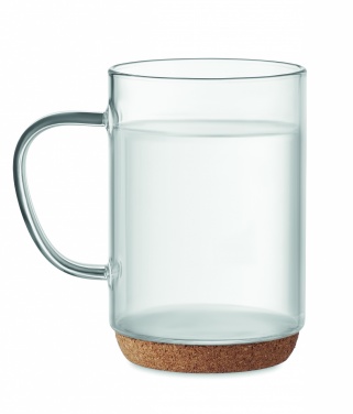 Logo trade promotional products picture of: Glass mug 400ml with cork base