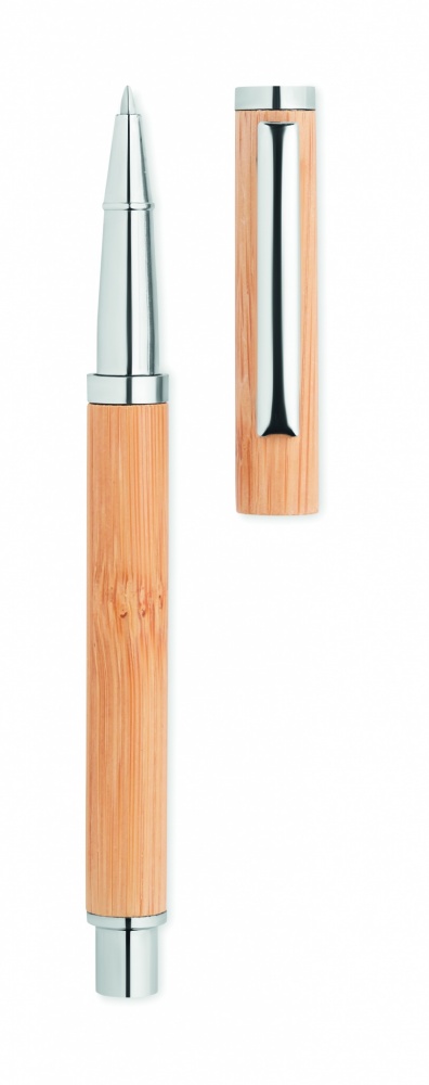 Logo trade business gifts image of: Bamboo gel pen