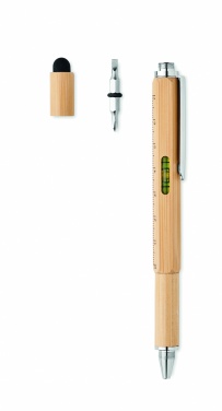 Logo trade corporate gifts picture of: Spirit level pen in bamboo