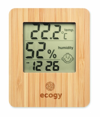 Logo trade promotional giveaways image of: Bamboo weather station