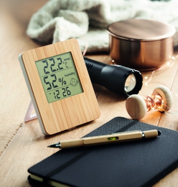 Logo trade promotional merchandise picture of: Bamboo weather station