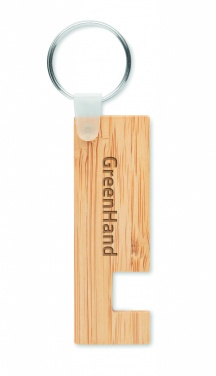 Logotrade promotional gift picture of: Bamboo stand and key ring Savonlinna