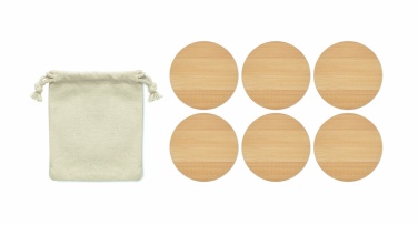 Logo trade corporate gift photo of: Set of 6 bamboo coasters