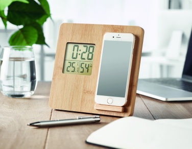 Logo trade business gift photo of: Bamboo weather station 10W