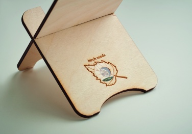 Logo trade corporate gifts image of: Birch Wood phone stand