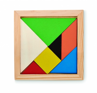 Logo trade promotional merchandise photo of: Tangram puzzle in wood