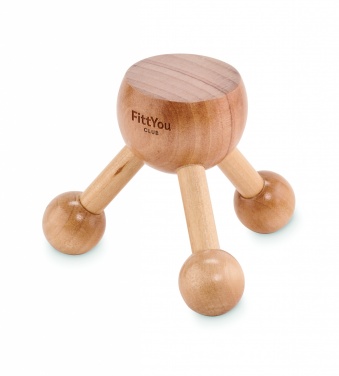 Logo trade promotional merchandise picture of: Hand held massager in wood