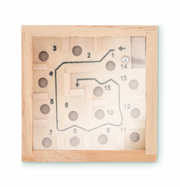Logo trade promotional gifts image of: Pine wooden labyrinth game