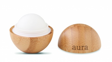 Logotrade promotional merchandise picture of: Lip balm in round bamboo case