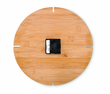 Logo trade corporate gift photo of: Round shape bamboo wall clock