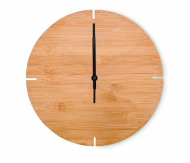 Logo trade promotional merchandise picture of: Round shape bamboo wall clock