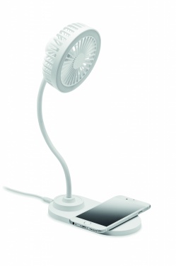 Logo trade promotional giveaways image of: Desktop charger fan with light