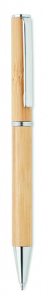 Logo trade promotional items image of: Bamboo twist type ball pen