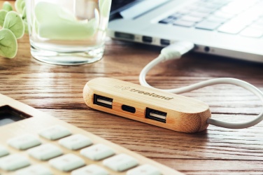 Logo trade promotional items picture of: 3 port USB hub with dual input