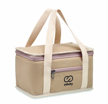 Logo trade business gift photo of: 6 can cool bag canvas 320gr/m²