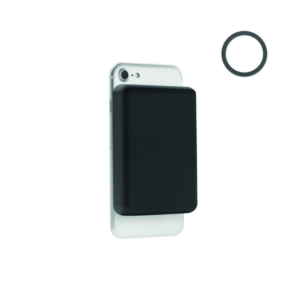 Logo trade corporate gifts picture of: Magnetic wireless charger 15W powerbank 5000 mAh