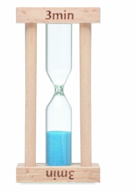 Logo trade corporate gifts picture of: Wooden sand timer 3 minutes
