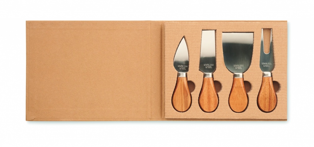 Logo trade promotional items picture of: Set of 4 cheese knives