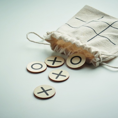 Logo trade advertising products image of: Wooden tic tac toe