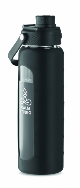 Logotrade advertising products photo of: Glass bottle with sleeve 750 ml