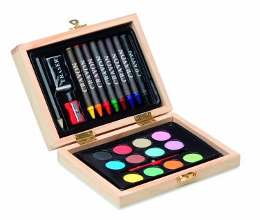 Logo trade advertising products image of: Painting set in wooden box