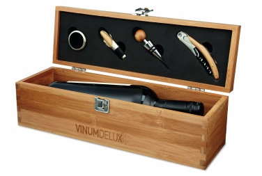 Logo trade promotional product photo of: Wine set in bamboo box