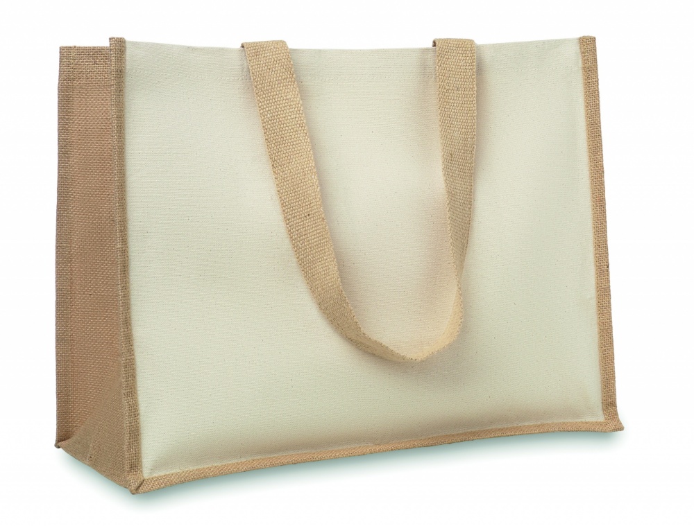 Logotrade promotional item picture of: Jute and canvas shopping bag